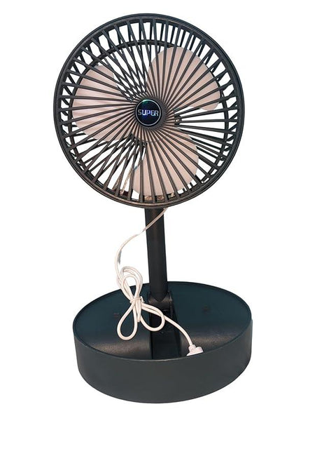3 Speed Big size Rechargeable Mini Folding Telescopic Fan USB Rechargeable Floor Fan for Student Dormitory Home Outdoor Camping Office Small Desktop mini Fan