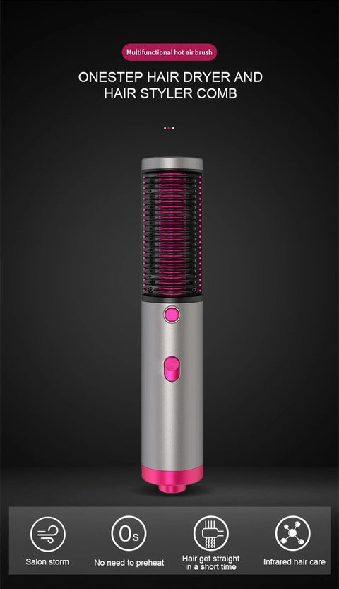 One Step Multifunctional Hot Air Comb Straight Dryer Portable Curler Straight Hair 3 In 1 Dryer Brush Styling Tool Hairdryer