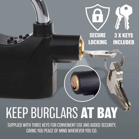 Anti-Theft Alarm Lock – 110dB Siren Heavy Duty Security Padlock